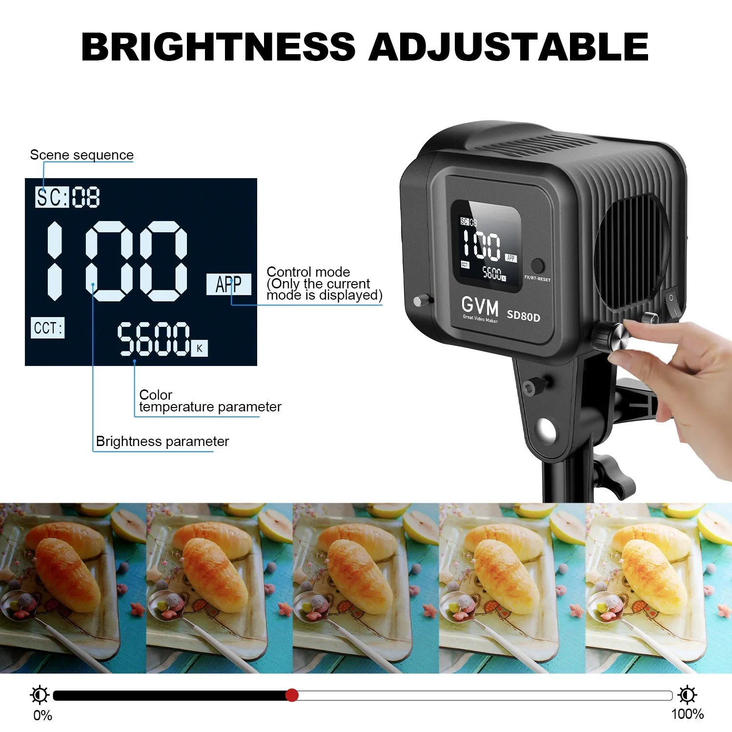 GVM SD80D 80w Bi-Color Outdoor Portable Spotlight(BOGO)