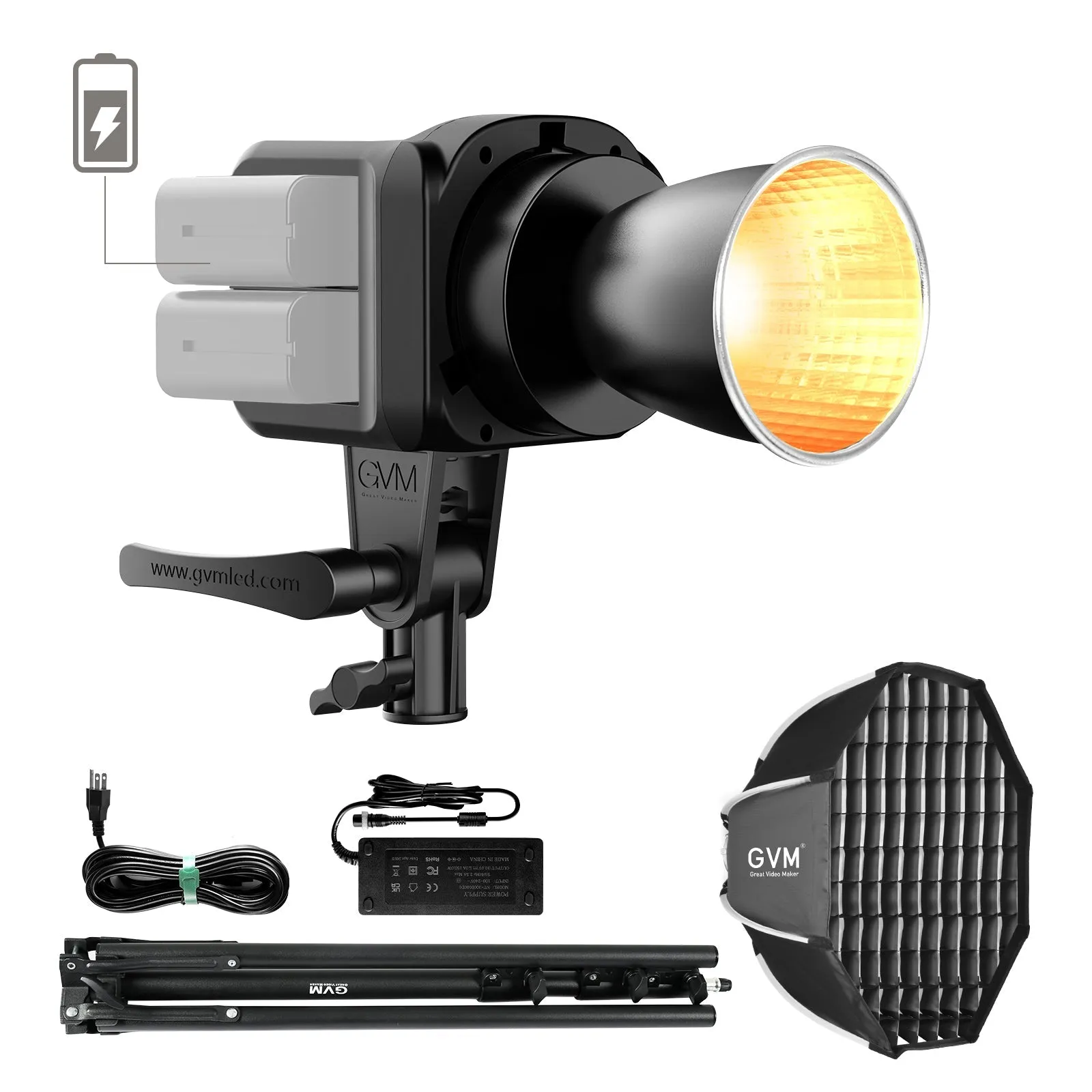 GVM SD80D 80w  Bi-Color Spotlight  Daylight with Softbox
