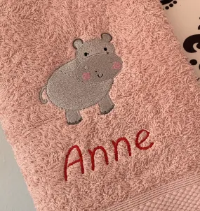 Hippo Canvas Trug - Toy Storage Tub - Personalised