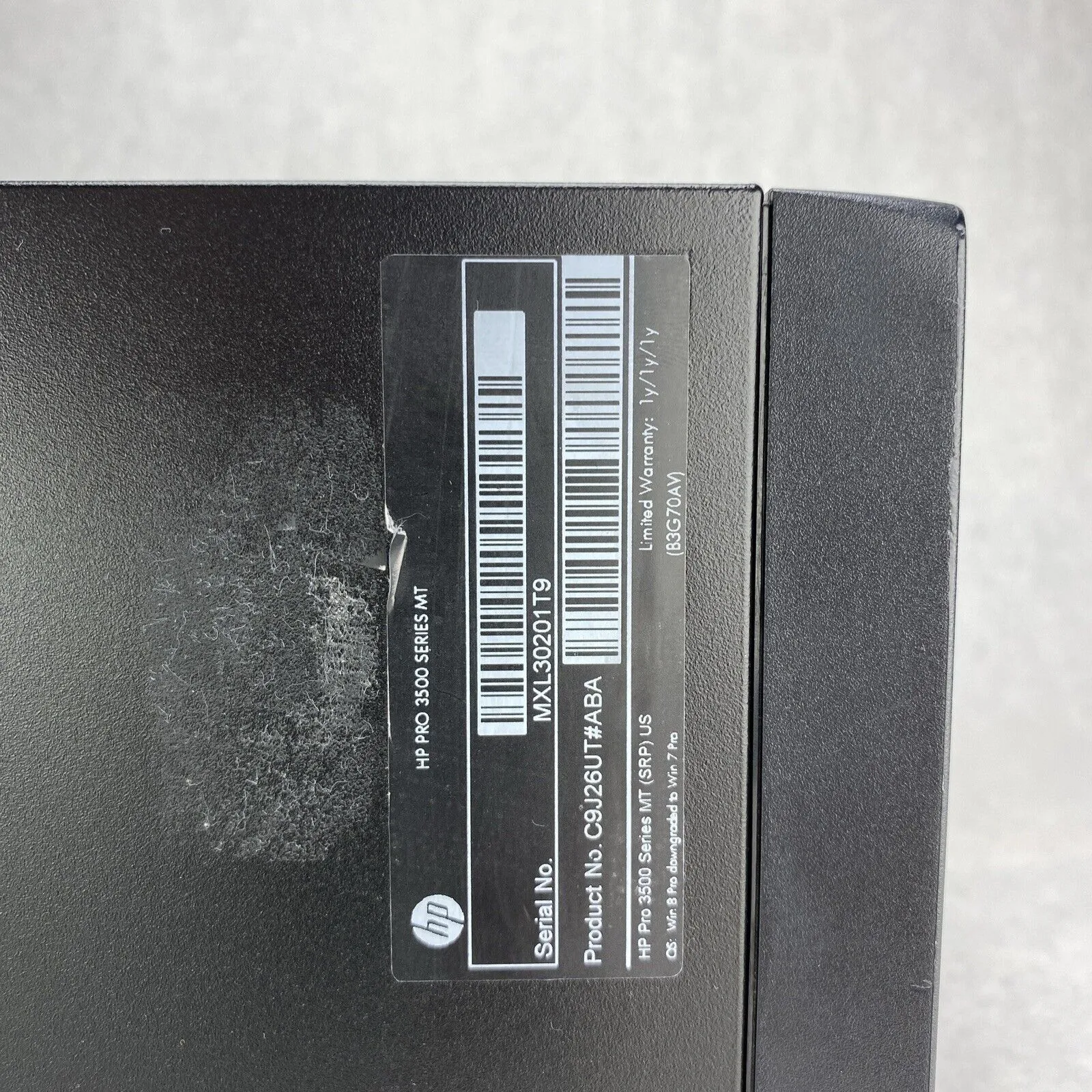 HP Pro 3500 Series MT Intel Core i3-3240 3.40GHz 4GB RAM DVDRW No HDD OS