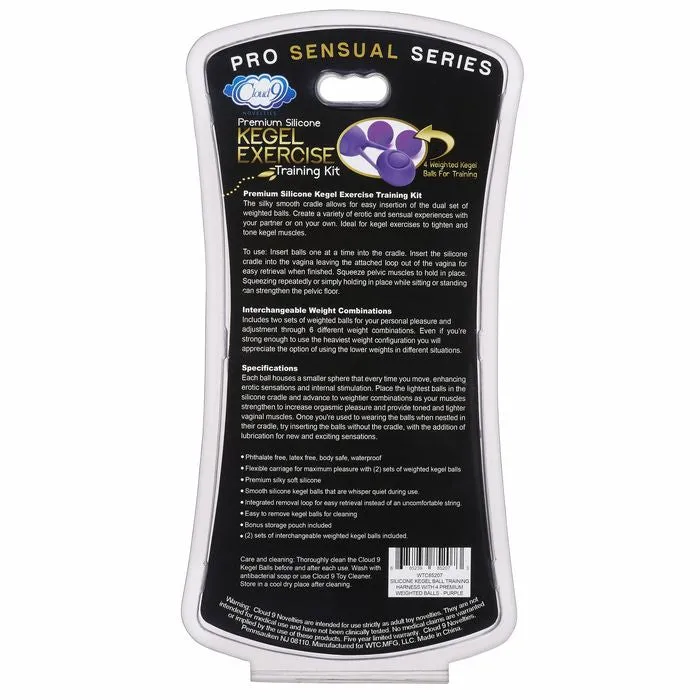 Kegel Training W/4 Weighted Balls & Pouch Premium Silicone
