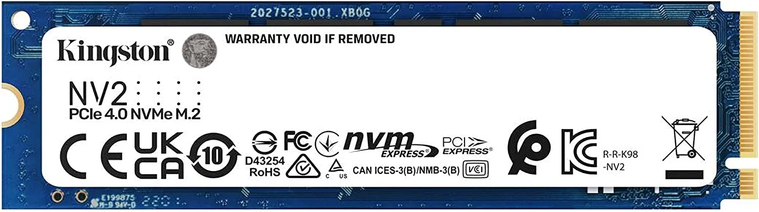 Kingston 1TB NV2 M.2 NVMe SSD, M.2 2280, PCIe4, R/W 3500/2100 MB/s, SNV2S/1000G, Solid State Drive