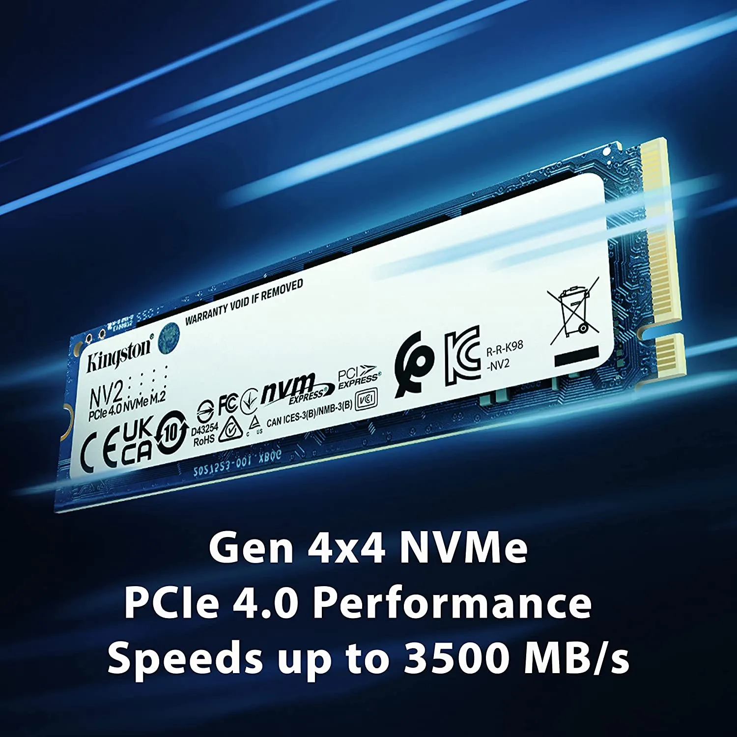 Kingston 1TB NV2 M.2 NVMe SSD, M.2 2280, PCIe4, R/W 3500/2100 MB/s, SNV2S/1000G, Solid State Drive