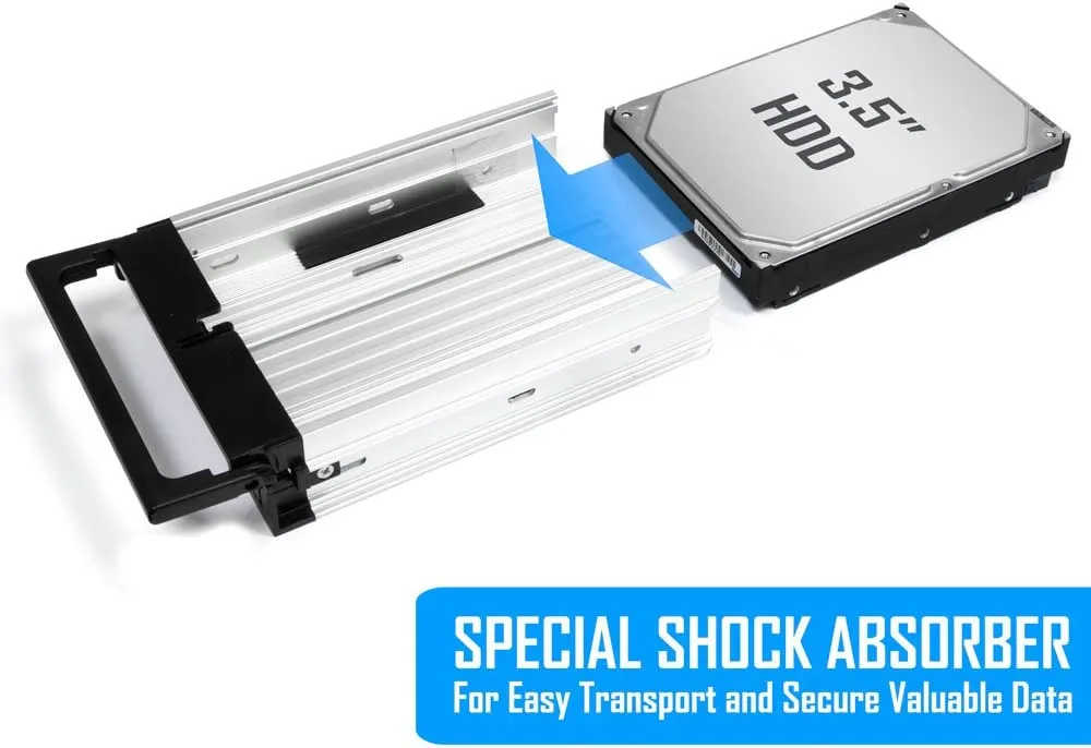 Kingwin ‎KF-91-IT-BK Aluminum Single Bay Hot Swap Mobile Rack Tray For 3.5in SSD HDD