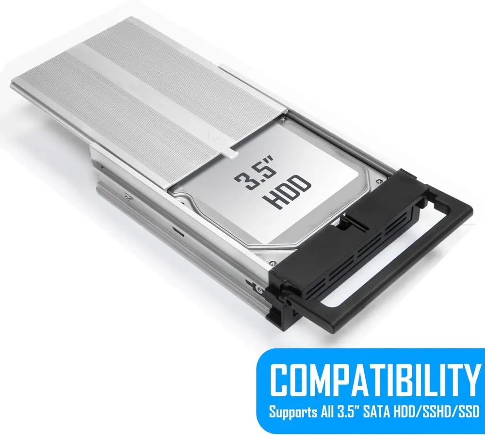 Kingwin ‎KF-91-IT-BK Aluminum Single Bay Hot Swap Mobile Rack Tray For 3.5in SSD HDD