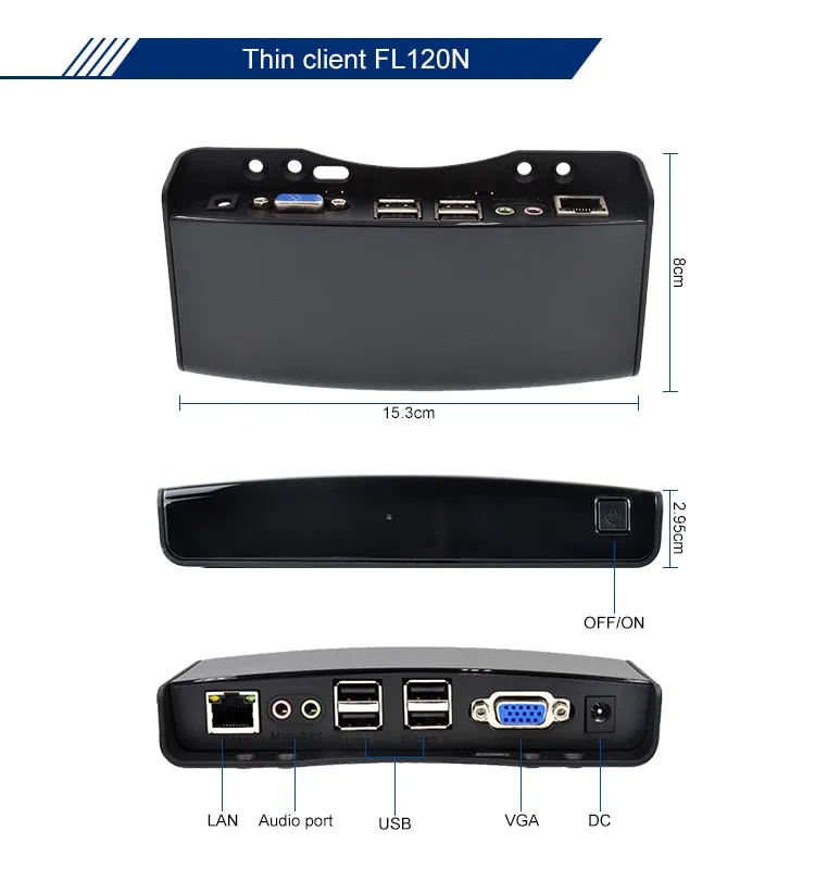 Linux Thin Client network terminal Cloud computer Mini PC Station FL100 FL120N All Winner A10 256M RAM Linux 3.0 RDP 7.0