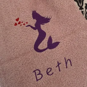 Mermaid Hearts -  Canvas Trug - Toy Storage Tub - Personalised