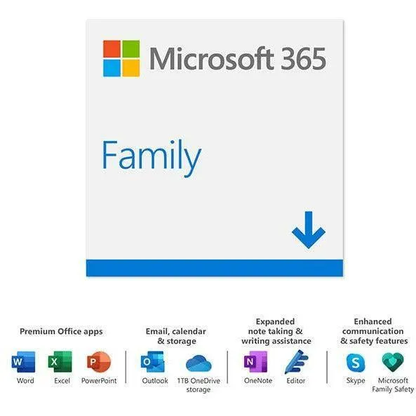 Microsoft Office 365 Family Software - 1 Year | 6GQ-01150