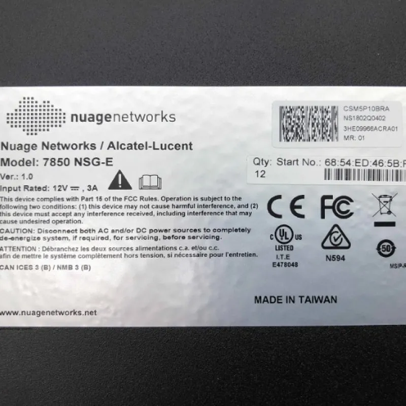 Nuage Networks / Alcatel-Lucent 7850 Network Services Gateway 7850 NSG-E