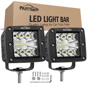 Partsam 3" Inch LED Pods Driving Lights for Offroad Pickup ATV UTV SUV