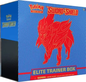 Pokemon TCG: Sword & Shield Elite Trainer Box - Zacian | 8 Booster Packs | Genuine Cards, Multicolor