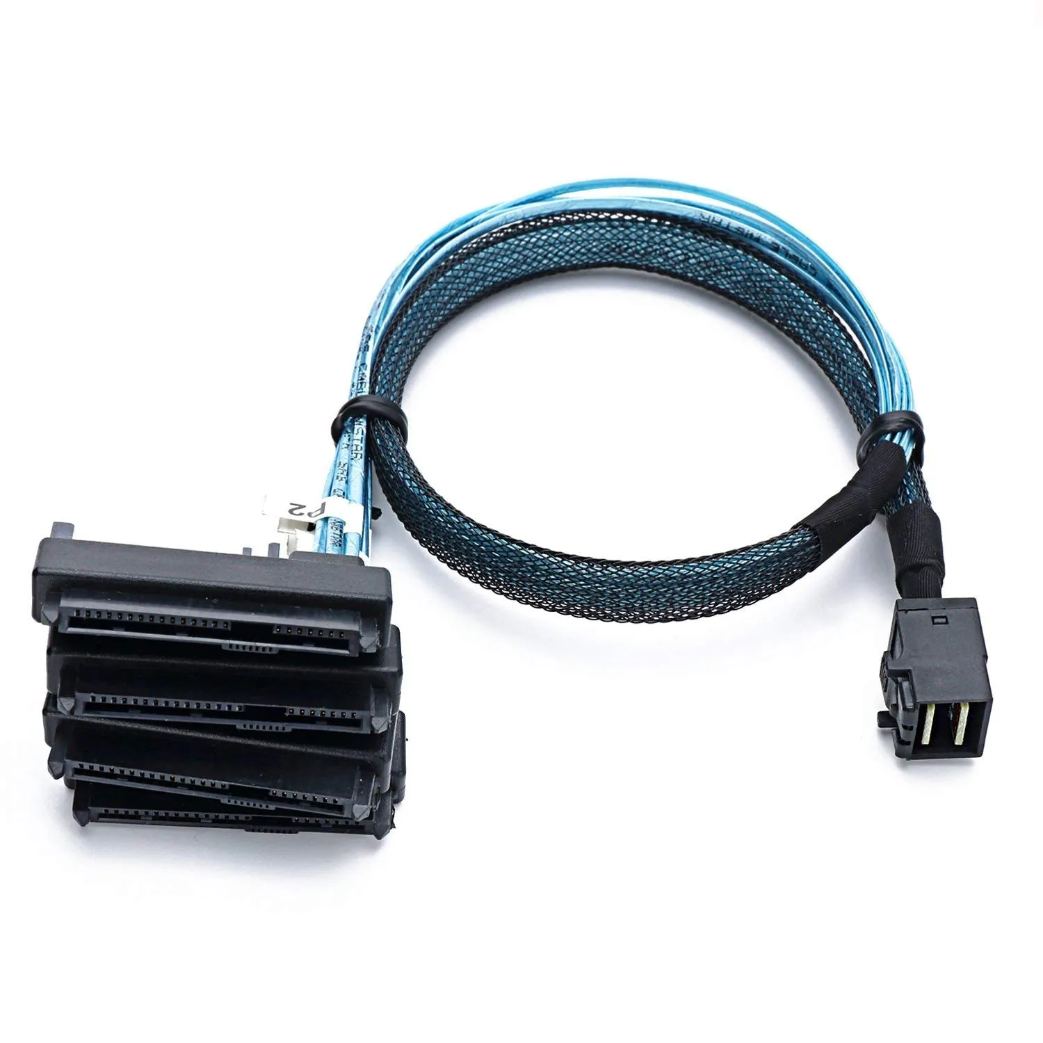 SFF-8643 Internal Mini SAS HD to (4) 29pin SFF-8482 connectors with SAS 15pin Power Port 12GB/S Cable