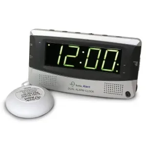 Sonic Alert 1.8" LED Display Snooze Super Shaker Dual Alarm Clock SBD375SS