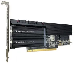 Squid PCI Express Gen 4 Carrier Board for four (4) M.2 NVME PCIe Gen 4 SSD modules