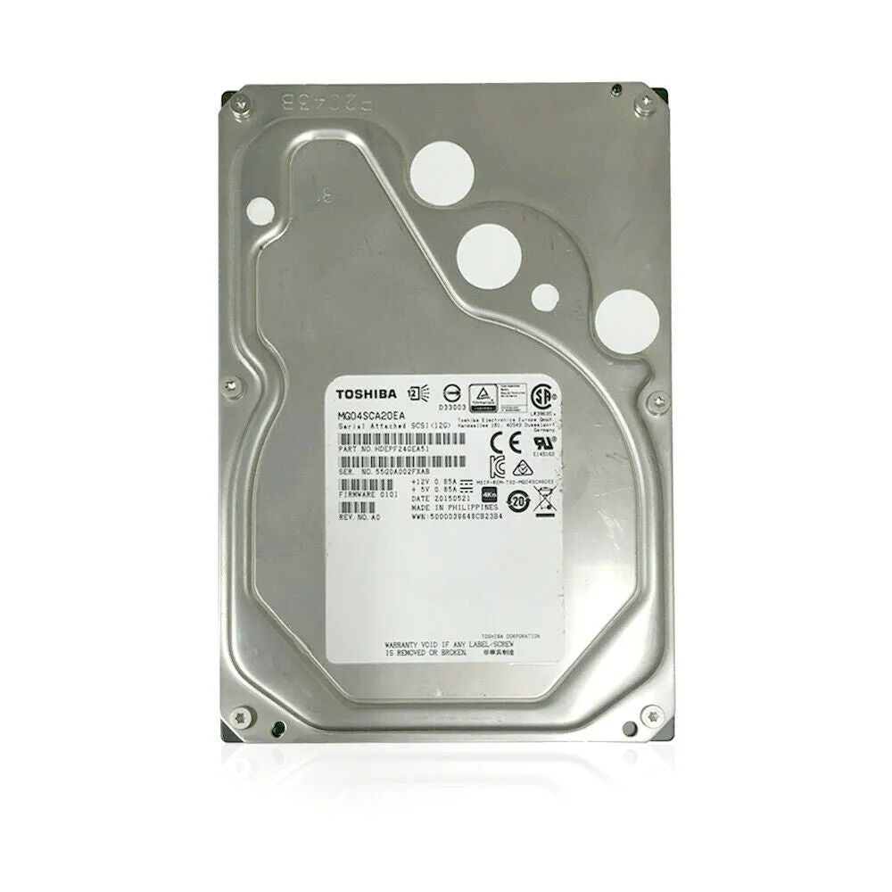 Toshiba (SAS) 3.5" 2TB 7200RPM 128MB 4Kn HDD, MG04SCA20EA/HDEPF24GEA51F