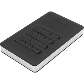 Verbatim Store-N-Go Secure Portable Hard Drive With Keypad Access 1Tb Black