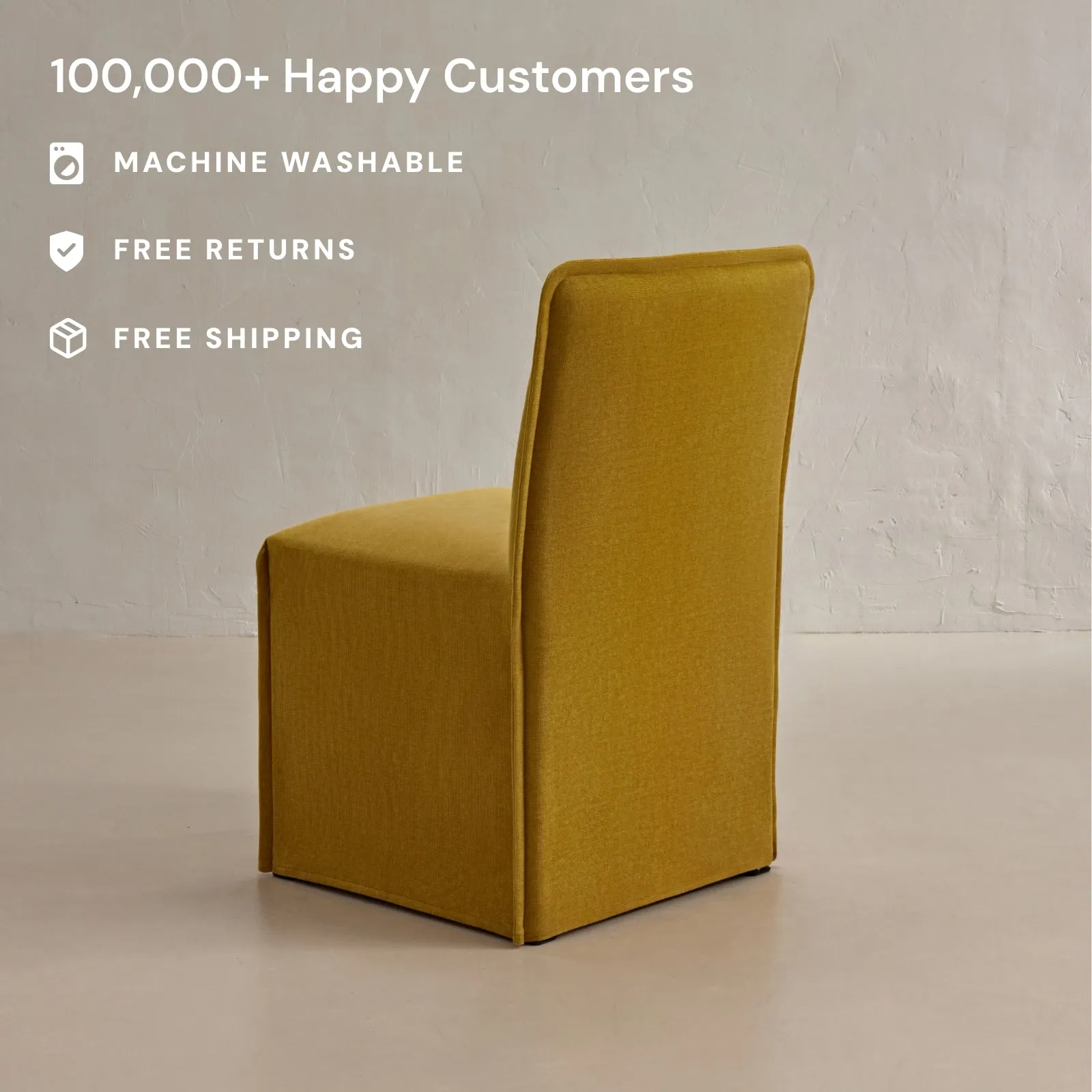 Washable Upholstered Dining Chair | 15" Back Height in Kiiro (Set of 2)