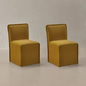 Washable Upholstered Dining Chair | 15" Back Height in Kiiro (Set of 2)
