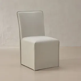 Washable Upholstered Dining Chair | 19” Back Height in Eggshell