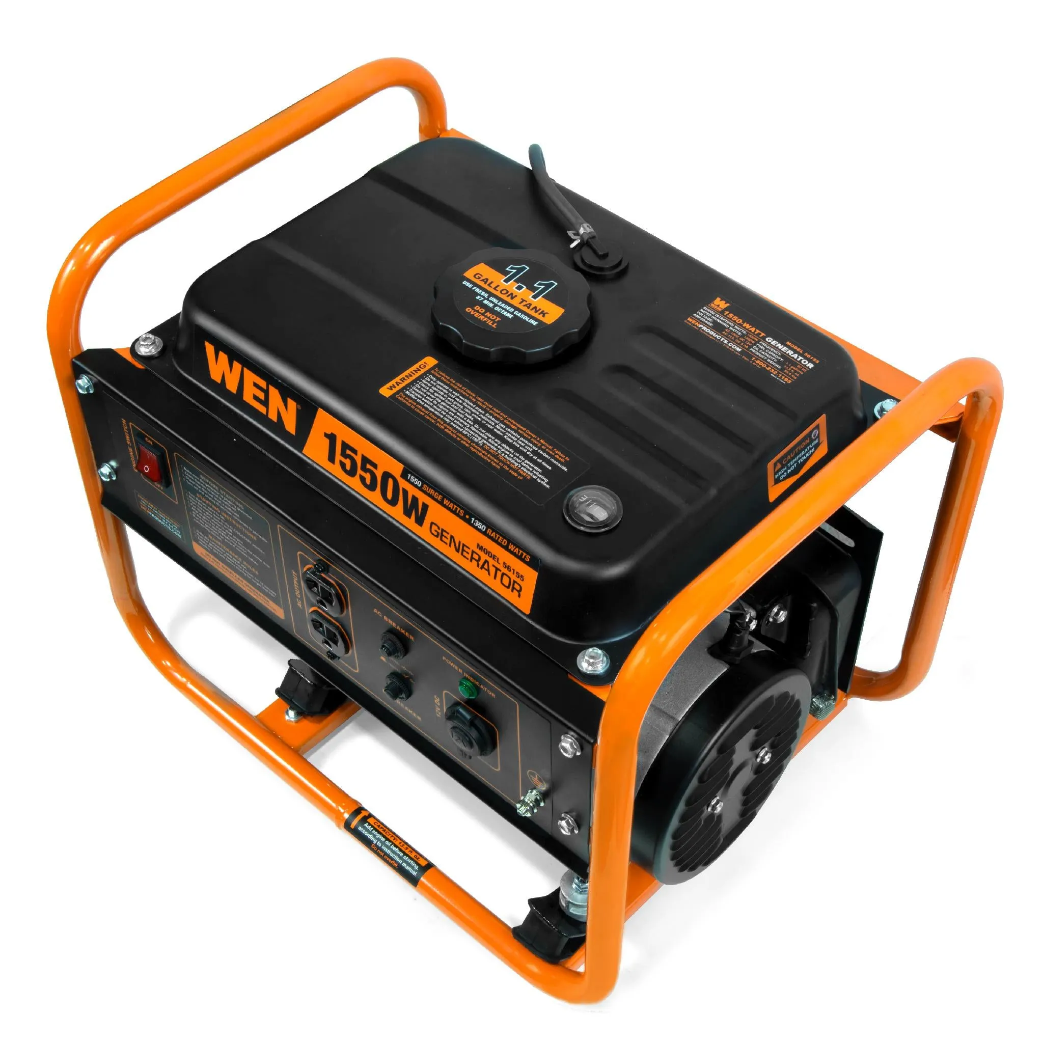 WEN 56155 4-Stroke 98cc 1550-Watt Portable Power Generator, CARB Compliant
