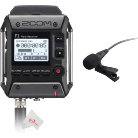 Zoom F1-LP 2-Input / 2-Track Portable Digital Handy Multitrack Field Recorder   Lavalier Microphone